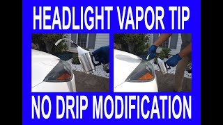 Headlight acetone vapor treatment application tip