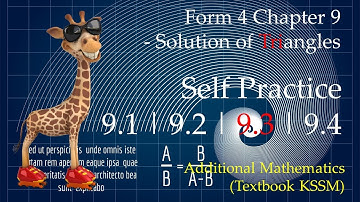 Form 4 Add Math Chapter 9 Self Practice 9.1, Self Practice 9.2, Self Practice 9.3, Self Practice 9.4