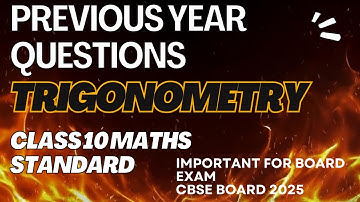 Class 10 Trigonometry PYQs | CBSE 2025 Board Paper Solutions | Full Explanation | #Class10Maths