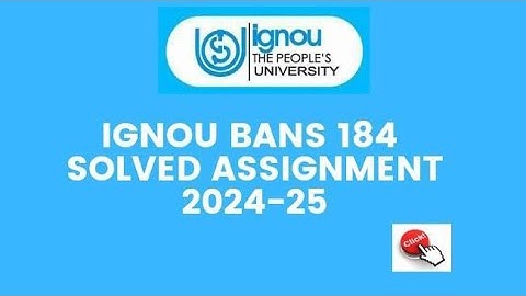 IGNOU BANS 184 solved assignment 2024-25 available | BANS 184 assignment in english | BANS 183 PDF !