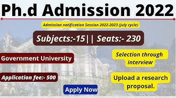phd admission 2022| goverment university phd admission notification 2022| new phd f @theteacherexam
