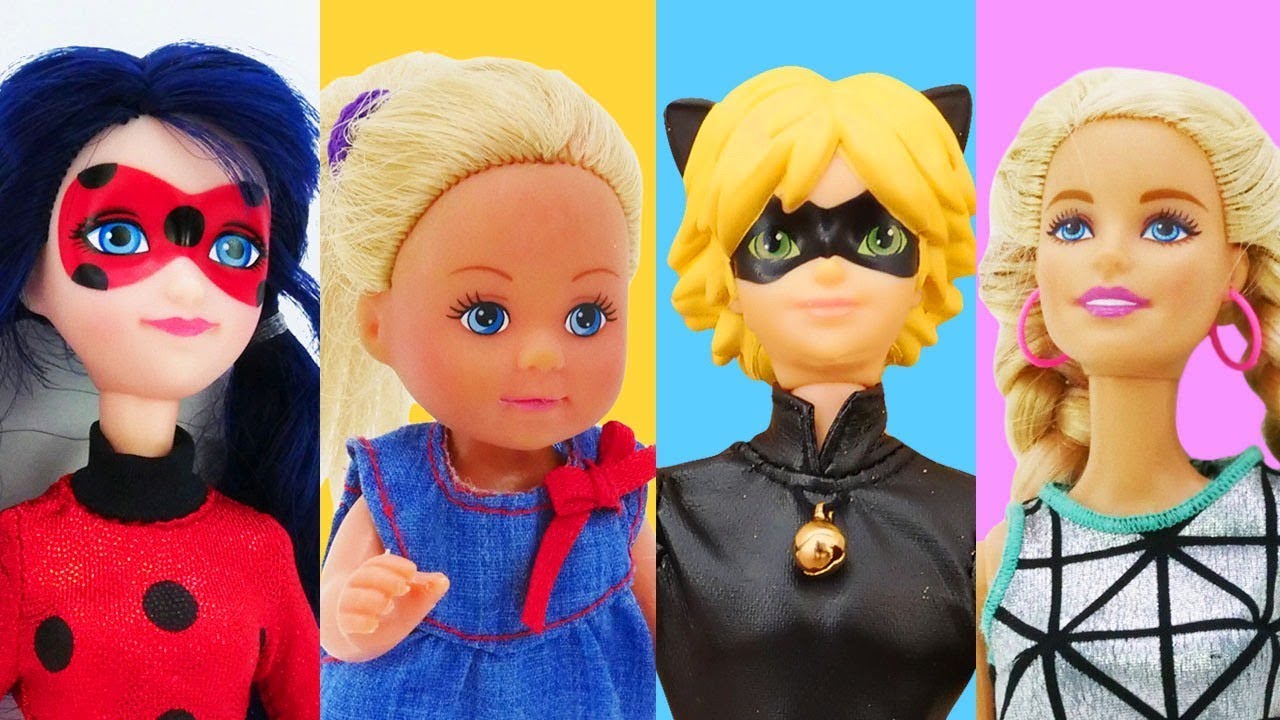 Miraculous Ladybug & Barbie dolls: videos for kids. 