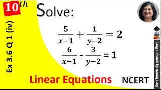 5 X 1 1 Y 2 2 6 X 1 3 Y 2 1 Solve The Following Pairs Of Equations By Reducing Them To Pair Youtube