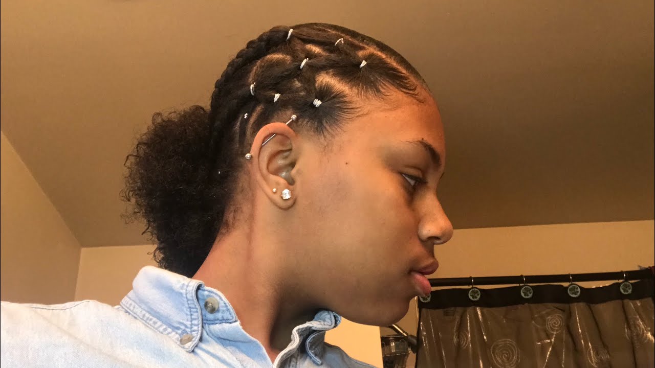 Sleek Side Ponytail With Rubber Bands Youtube