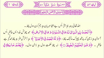 034 Surat u Sabaa Kashmiri Translated Quran with HD text || سورة سبا باللغة الكشميرية