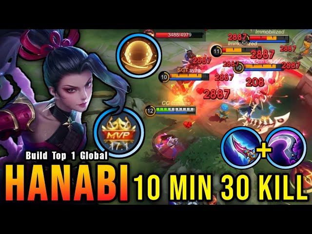 RIP SAVAGE!! 30 Kills in 10 Minutes Hanabi Delete All Enemies!! - Build Top 1 Global Hanabi ~ MLBB class=
