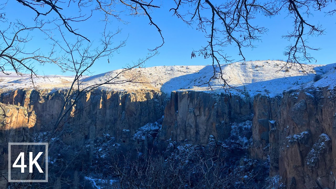 Walking in Ihlara Valley, Cappadocia 🇹🇷 - River Sounds & Ancient Churches | 4K Silent Vlog