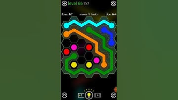 Flow Free Hexes Game Play 7×7 Level 66 walkthrough android and iOS