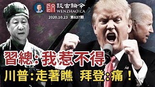 最後辯論拜登痛點被擊中,新爆料要掀滔天浪!習近平說「中國人民惹不得」、川普嗆「走著瞧」(文昭談古論今20201023第837期)
