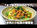 『水で戻さないから超かんたん!』ひき肉と小松菜の春雨煮の作り方。栄養バランスも◎