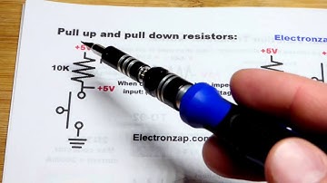 Pull up and pull down resistor circuit fragments how to use in DIY electronics tutorial