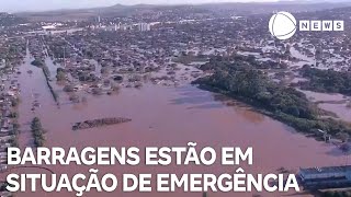 Cinco barragens estão em situação de emergência no RS