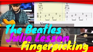 The Beatles Julia Guitar Lesson - Fingerpicking Famous Songs Fingerstyle Guitar Lesson