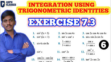 EXERCISE 7.3 Class12 maths|| INTEGRATION EXERCISE 7.3 CLASS 12 ||