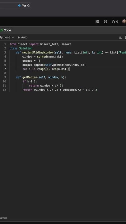 Leetcode #480: Sliding Window Median #python #leetcode #coding # ...