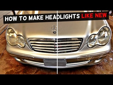 HOW TO RESTORE HEADLIGHTS DEMONSTRATED ON MERCEDES W203 C320