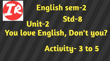 English sem-2 Std-8 unit-2 You love English, Don