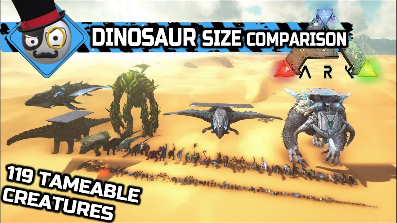 Dinosaurs Size Comparison Ark Survival Evolved All Dinosaurs Youtube