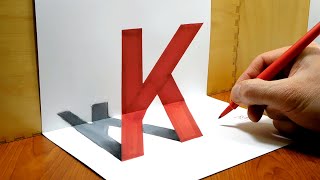 How to Draw Letter K 3D Trick Art 3D Drawing