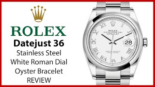 ▶Rolex Datejust 36 Stainless Steel White Roman Dial & Smooth Bezel Oyster Bracelet - REVIEW 126200 screenshot 4