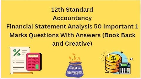 TN 12th Accountancy Financial Statement Analysis 50 Important 1 Marks Questions With Answers