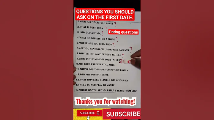 DATING QUESTIONS. Questions you should ask on your first date.