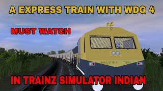 A EXPRESS TRAIN WITH WDG 4 LOCOMOTIVE CROSSING GREEN SIGNAL IN TRAINZ SIMULATOR INDIAN | TLG