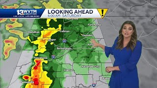 Stormy at times in Alabama over the weekend with Impact weather Saturday and hit and miss thunder...