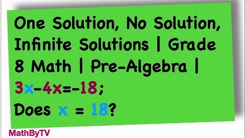 One Solution, No Solution, Infinite Solutions Equations Grade 8 Math /Pre-Algebra
