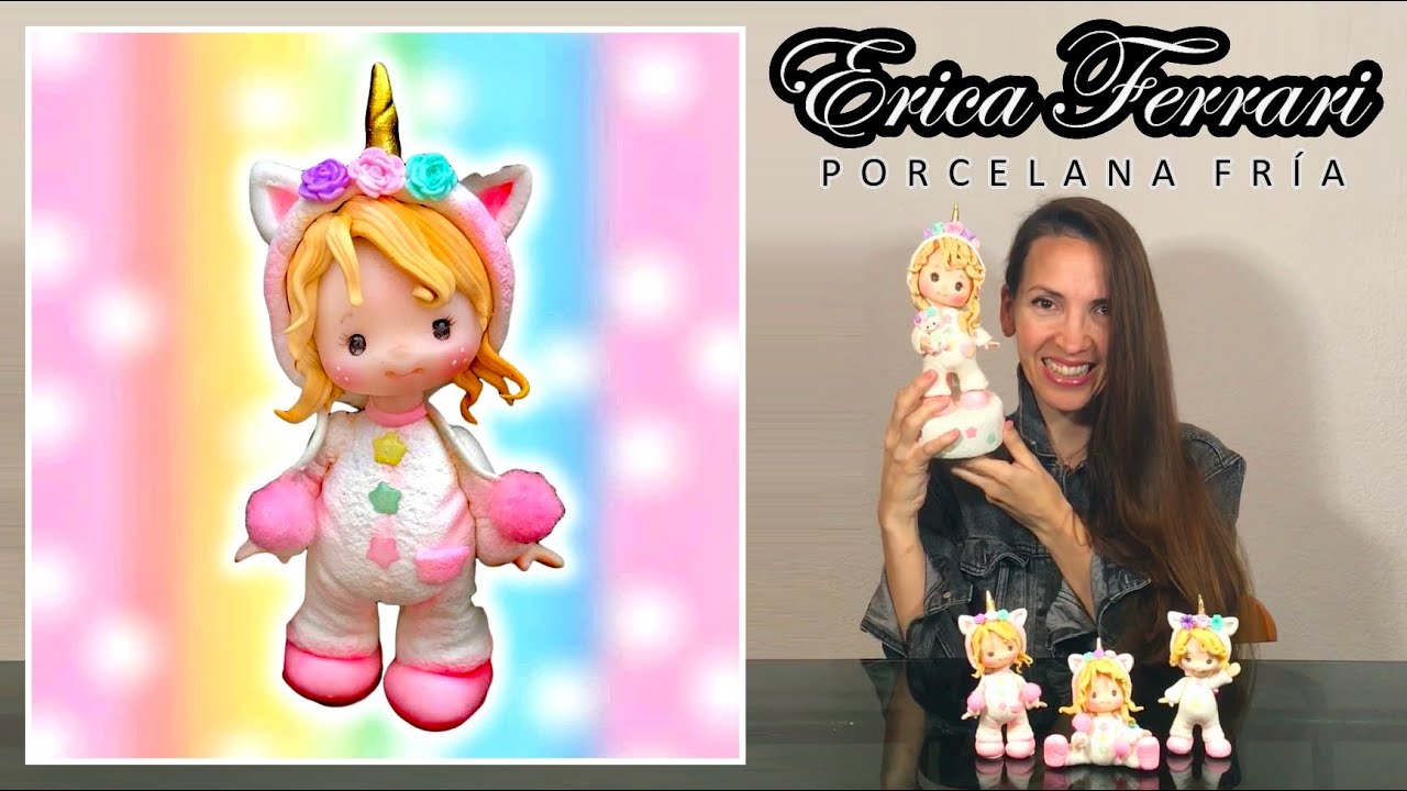 🐶 To Как сделать куклу замаскированной в единорога | Эрика Феррари Холодный Фарфор | Руководство