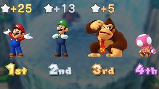 Mario Party 10 - Mario vs Luigi vs Toadette vs Donkey Kong - Mushroom Park
