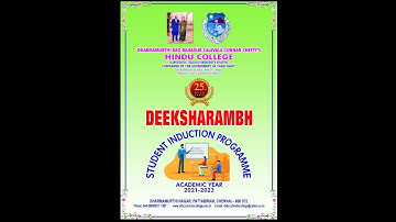DRBCCC HINDU COLLEGE | DEEKSHARAMBH | STUDENT INDUCTION PROGRAMME - 2021  - Day – 1