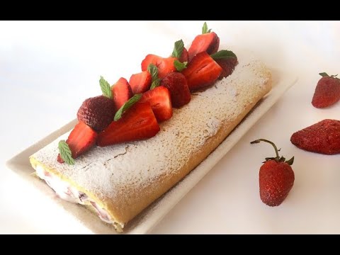 მარწყვის რულეტი (მოკლე ვიდეო) / Strawberry Cake Roll