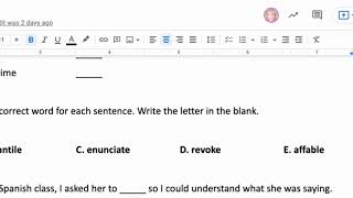 Famous Vocab Unit 2 Quiz Profile