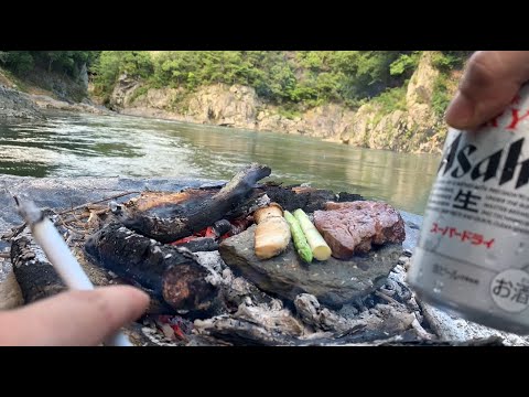 デスリバーでソロキャンプしてたら生首流れてきた【増水/バイク/キャンプ飯】