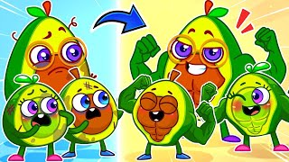 Super Parents vs Super Kids 😎 | Baby Avocado Become A Superhero 💪 by Pit&Penny - Sing Along!🎤