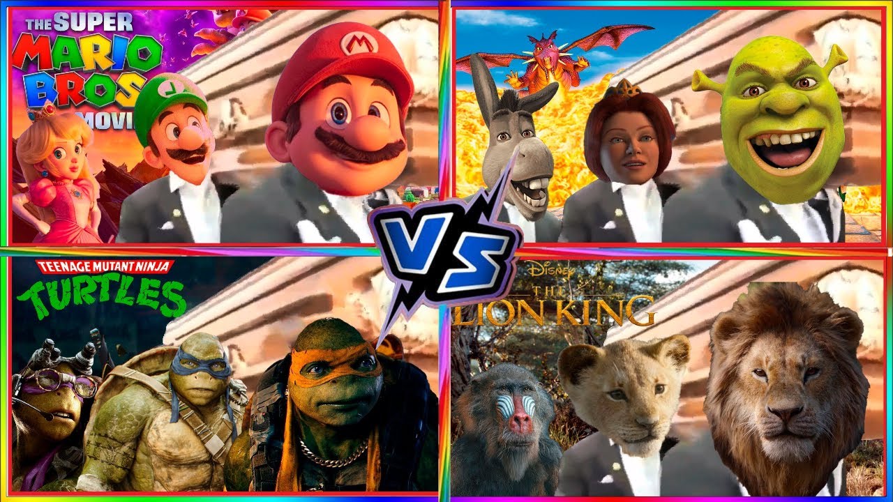 🎮 Animation Battle Royale Shrek vs Mario vs Simba vs Ninja Turtles 