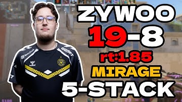 ZywOo (19-8) rt:1.85 5-STACK l EU FACEIT RANKED (mirage) | #cs2 #pov