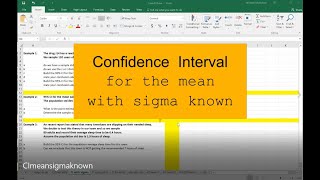 Confidence Interval for the Mean with Sigma Known