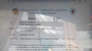 OIG Report on former Police Chief Marc Yamada forced resignation. #ethics #integrity #police #Moco
