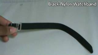 Nylon Watchband-Black-18mm