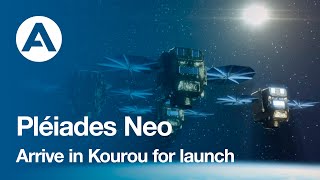 Pléiades Neo satellites arrive in Kourou for launch
