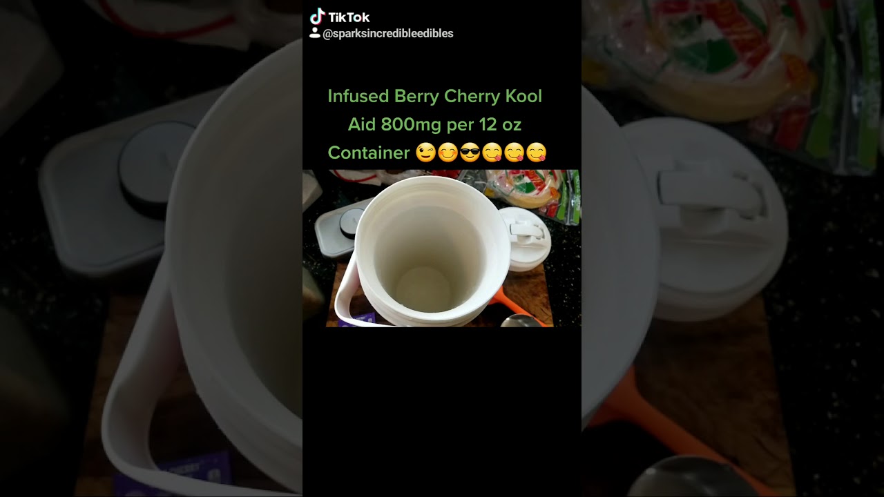Making Marijuana THC Infused Berry Cherry Kool Aid 800mg per 12oz Bottle