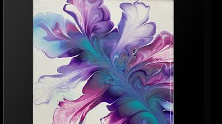 (1289) A Vine Dutch Pour ~ Bontanical ~ on a Tile ~ Acrylic Paint Pouring