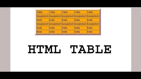 learn html create table bangla tutorials | html and css bangla tutorials