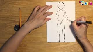 How to make a paper doll - Art for kids