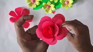 easy beautiful paper flowers making tutorial ll diy paper flower crafts ll Flower Making with paper