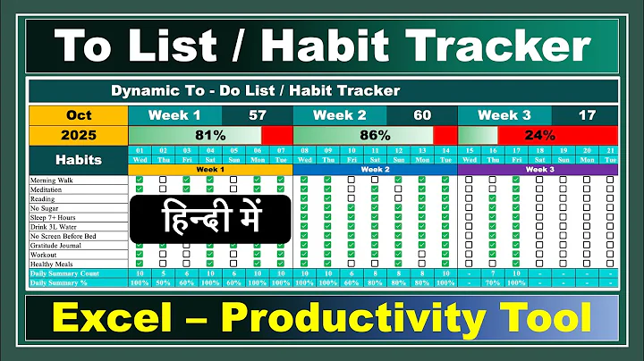 Build Your Own To Do List & Habit Tracker in Excel – Step by Step Guide