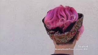 .Haircolor: PINK  ombre from darker roots to lighter hair ends