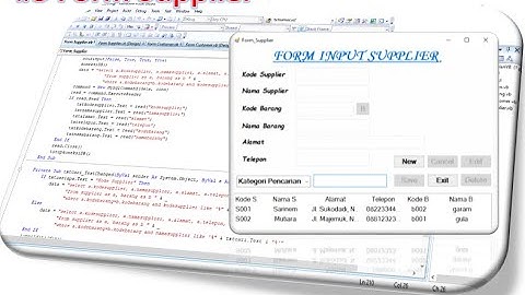 #3 Form Supplier | Project Penjualan Sederhana Visual Studio 2008 dengan Database MySQL